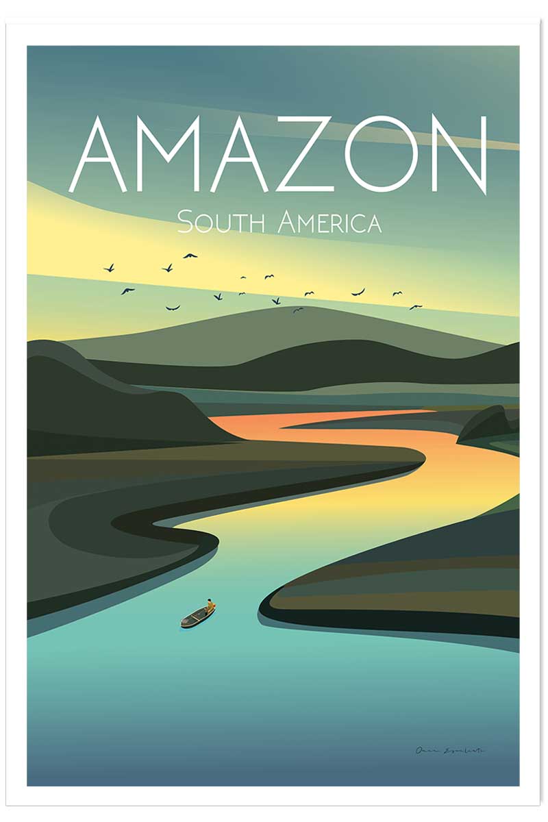 Affiche voyage Fleuve d'Amazonie, HEXOA