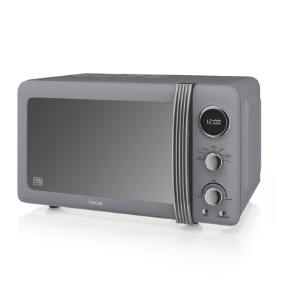800W Retro Digital Microwave Grey SWAN