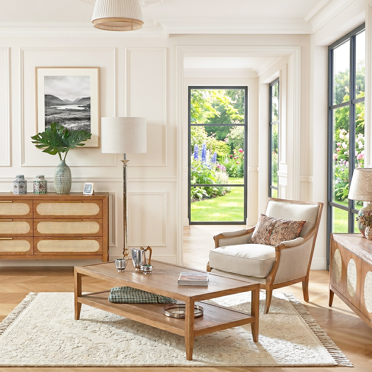 Table basse double plateau style contemporain en chêne MONTANA, ROBIN DES BOIS