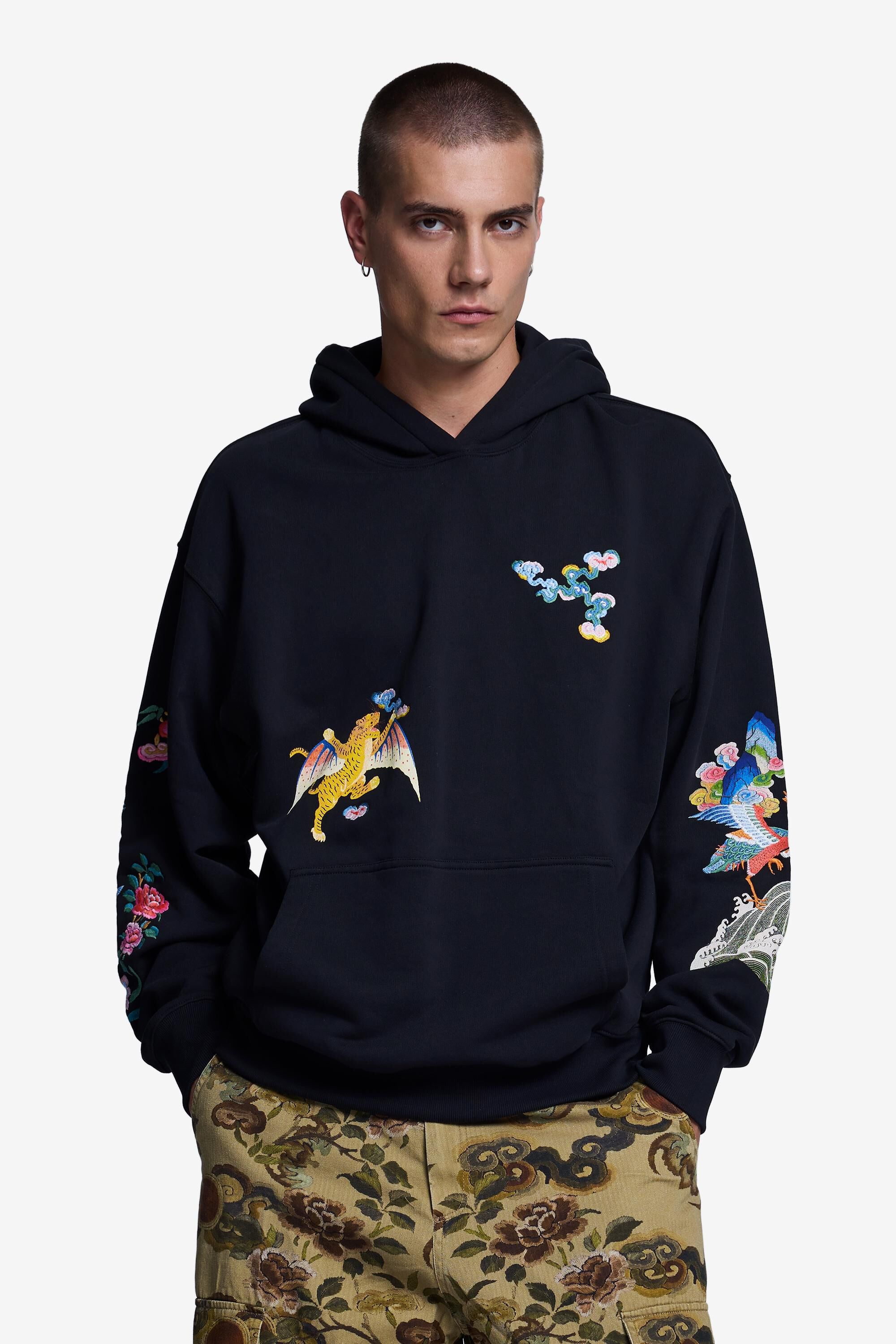 Sweat à capuche brodé, DESIGUAL