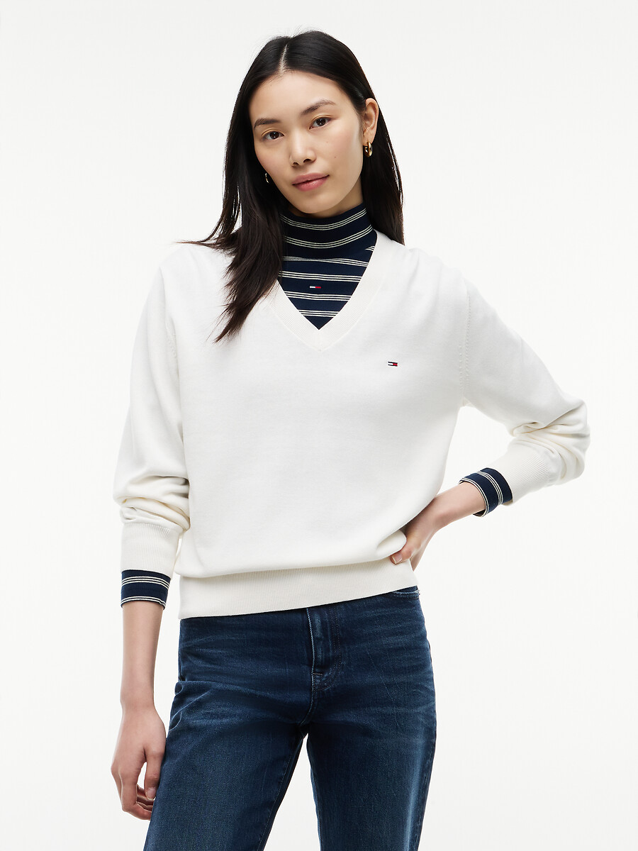 Pull col V manches longues, TOMMY JEANS