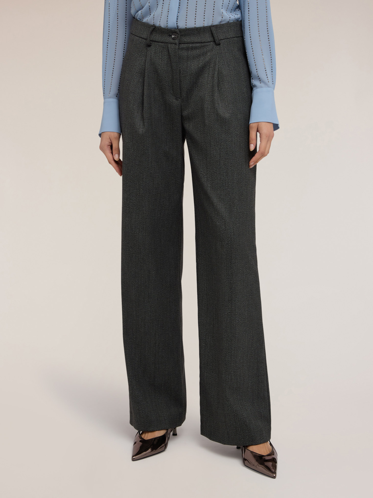 Pantalon palazzo en fil teint, MOTIVI