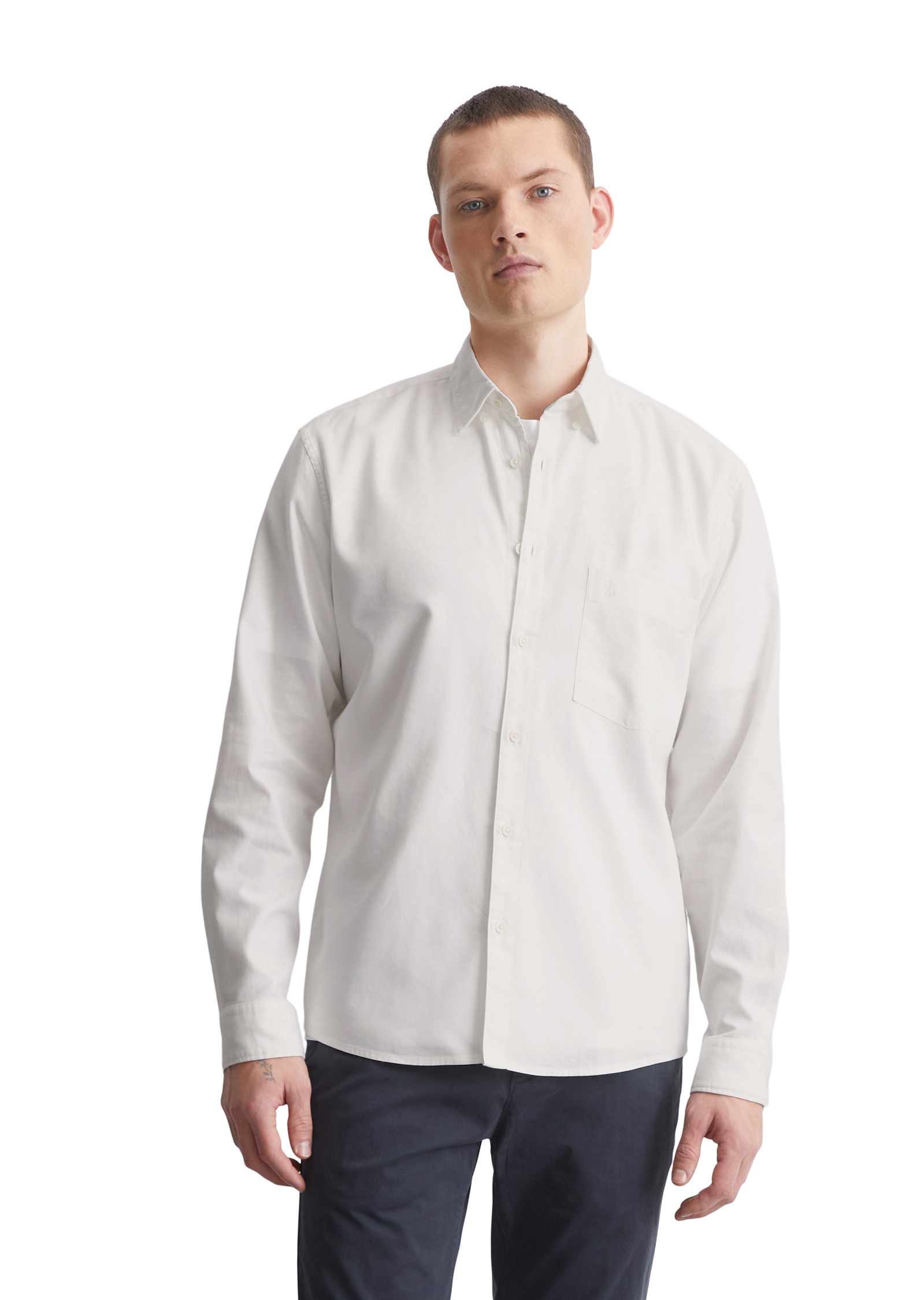Chemise regular en mélange de coton biologique et de lyocell, MARC O'POLO