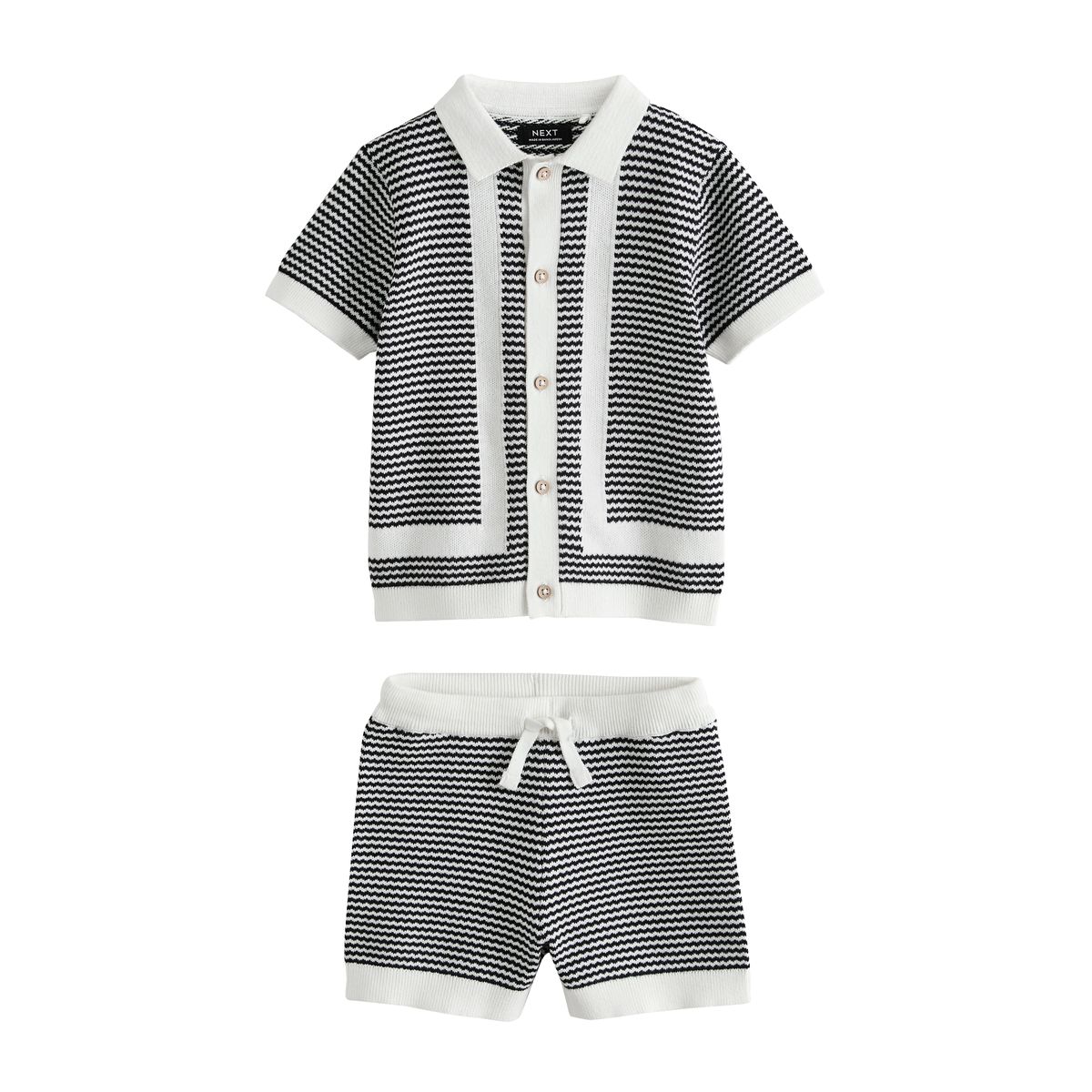 Ensemble short et polo en maille, NEXT