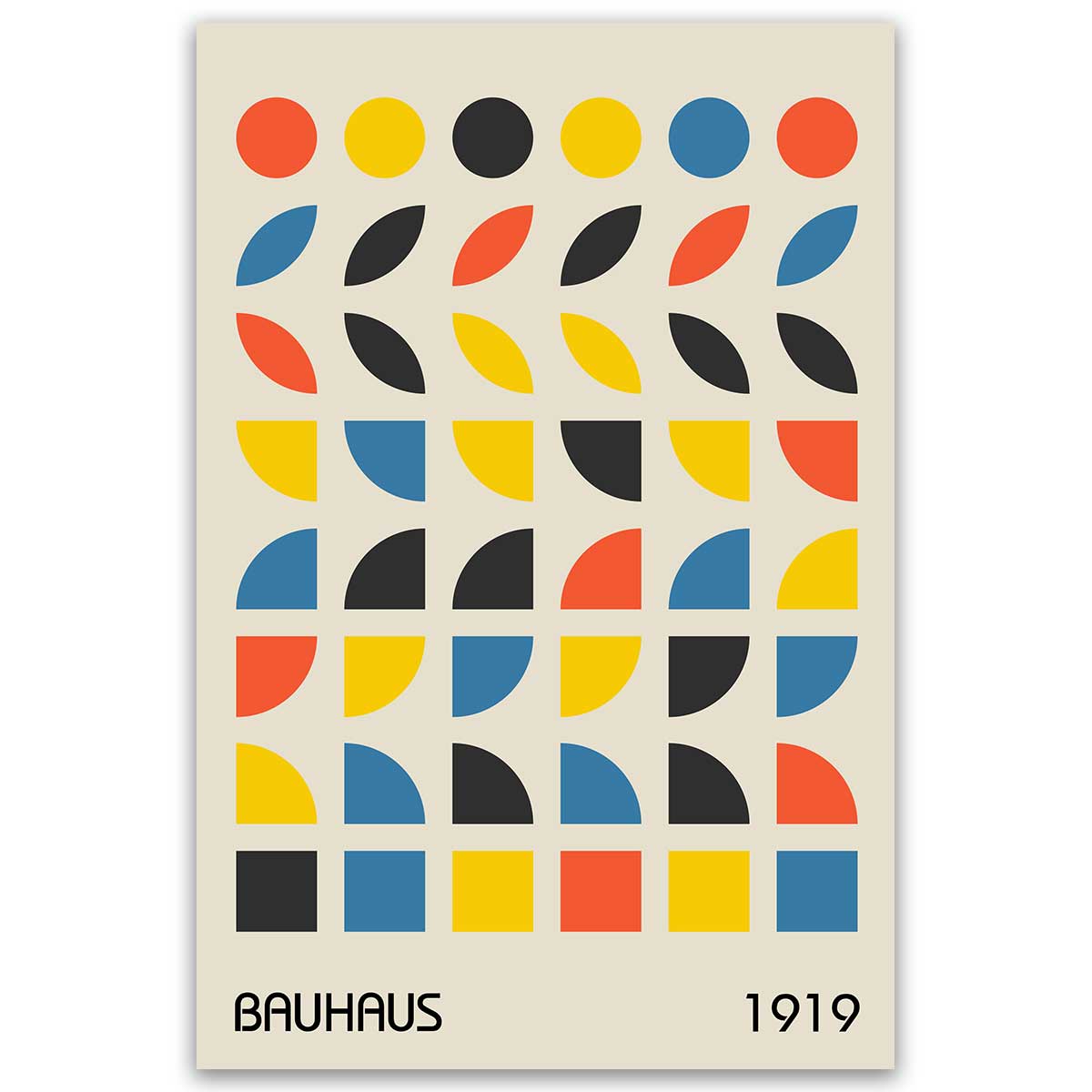 Tableau Bauhaus composition géométrique, HEXOA