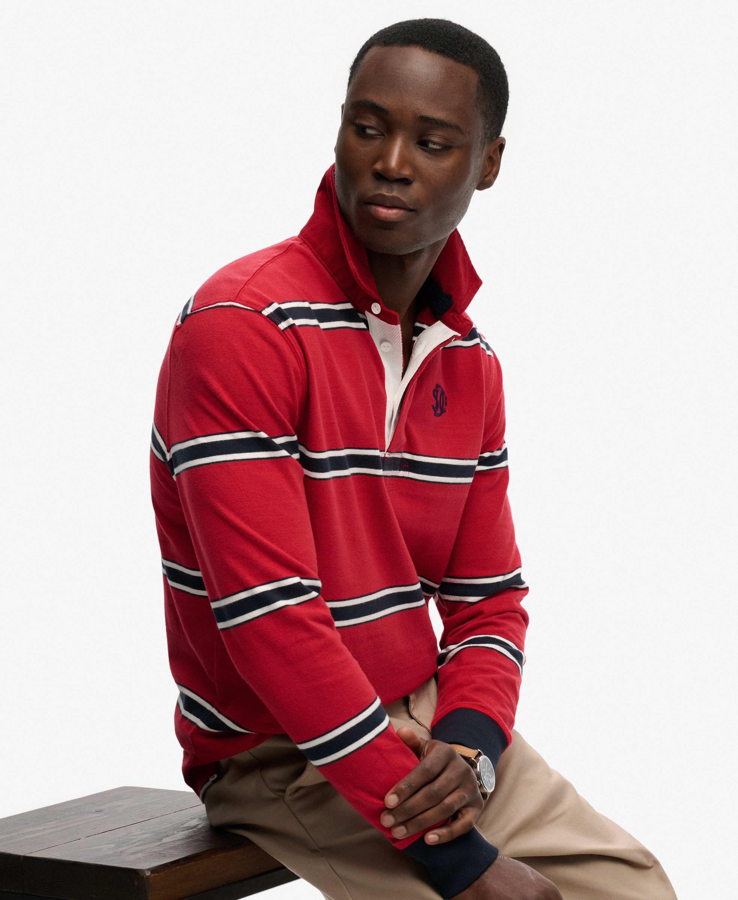 Polo de Rugby Vintage Athletic Stripe, SUPERDRY