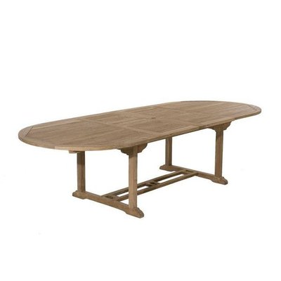 Table de jardin extensible ovale en bois de teck massif 200/300x120cm SUMMER 12 personnes PIER IMPORT