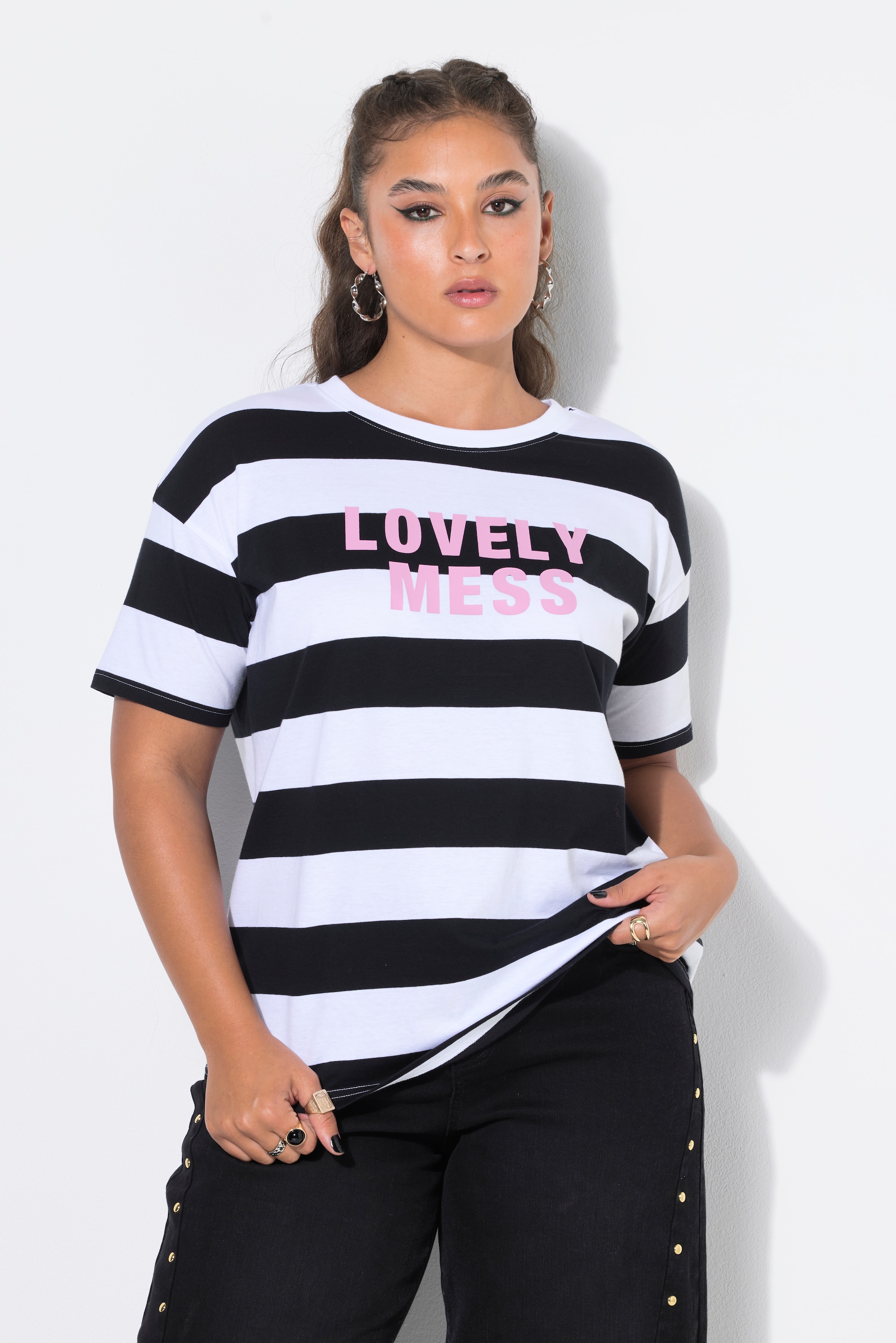 T-shirt, coupe oversize, larges rayures, STUDIO UNTOLD