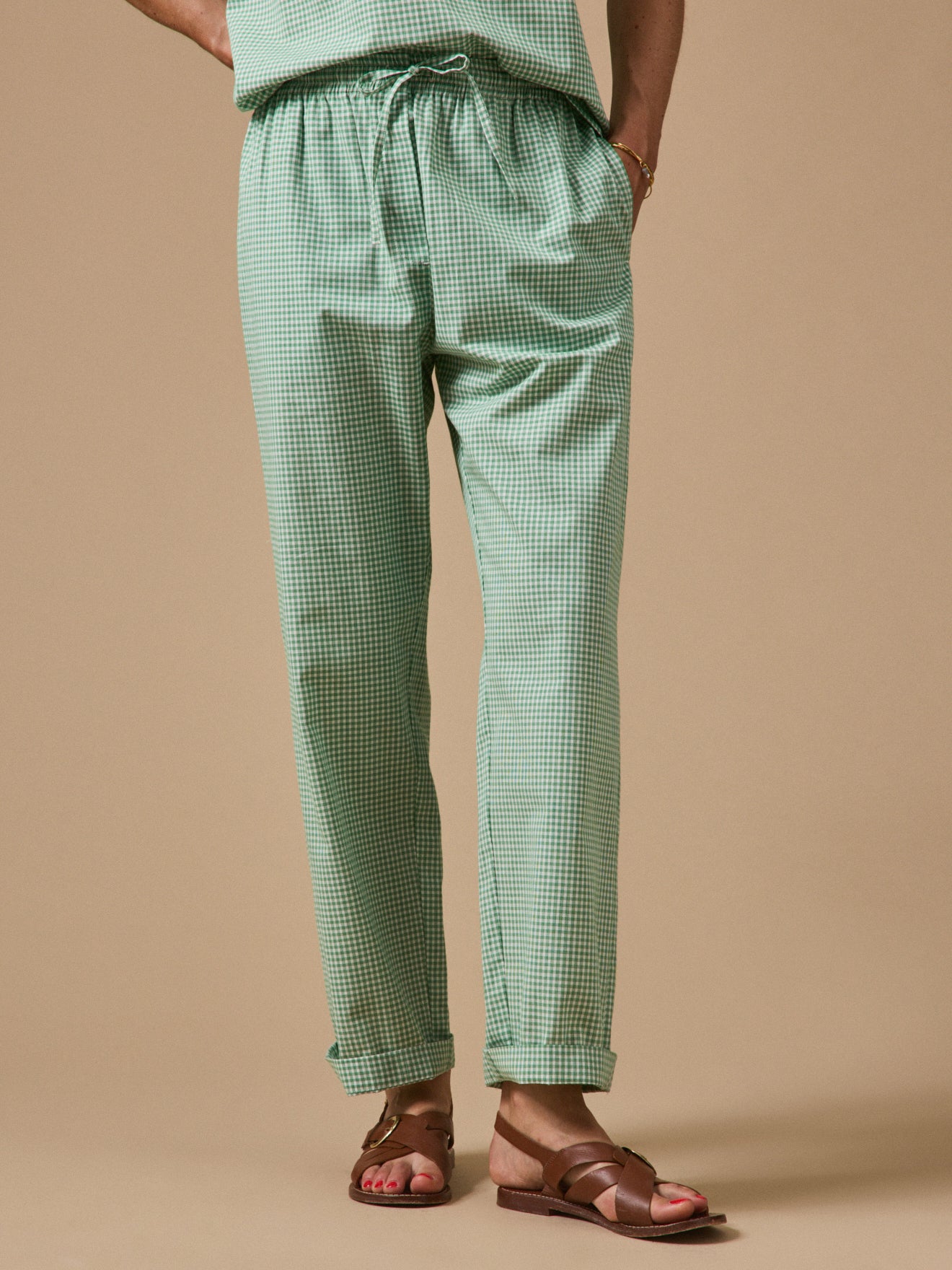 Pantalon droit mini carreaux AGATHE, CYRILLUS