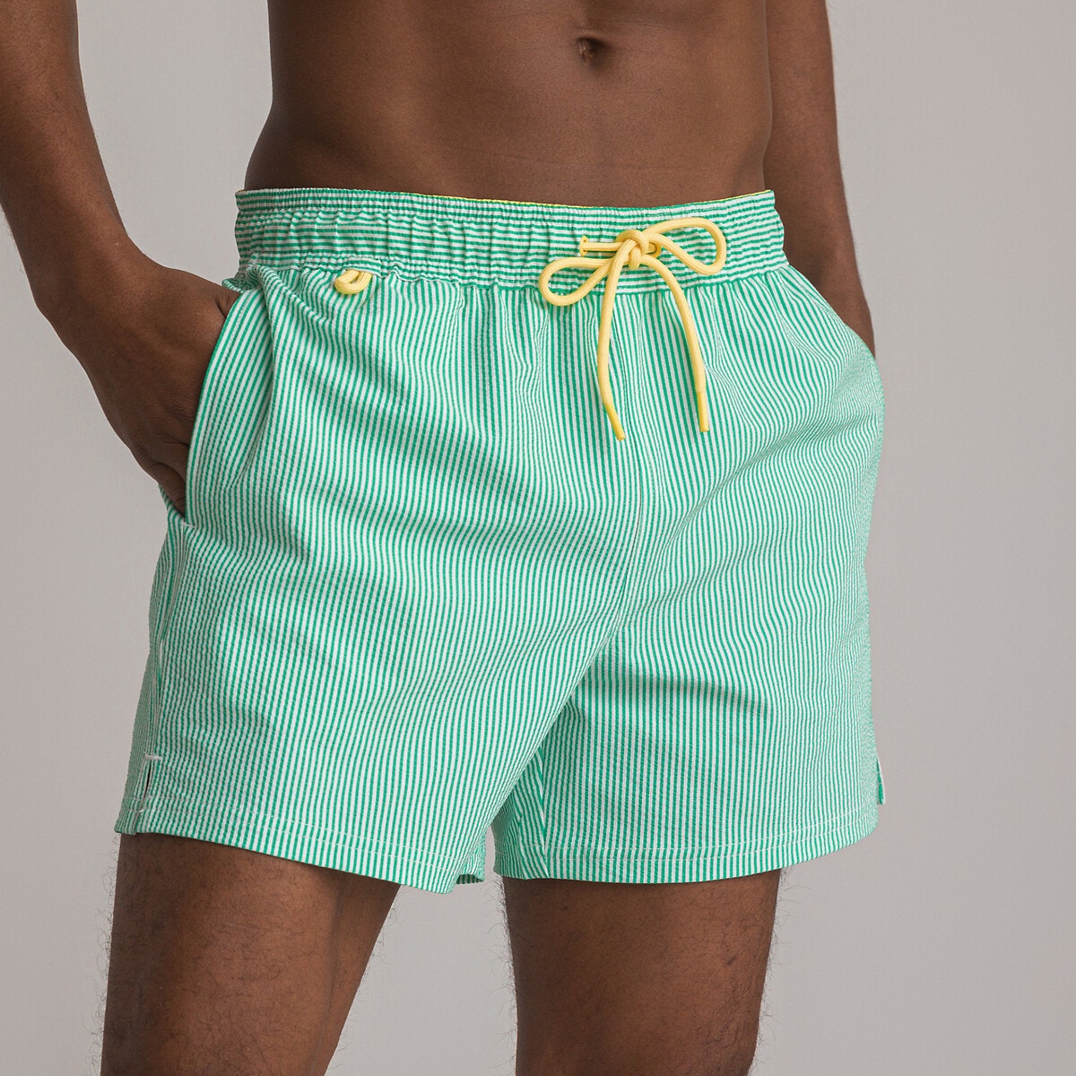 Short de bain rayé homme hot sale