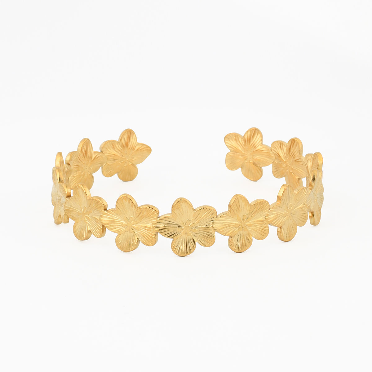 Manchette fleur dorée acier inoxydable, BALABOOSTE
