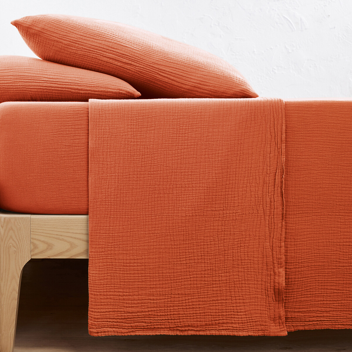 Drap plat uni gaze de coton, Kumla