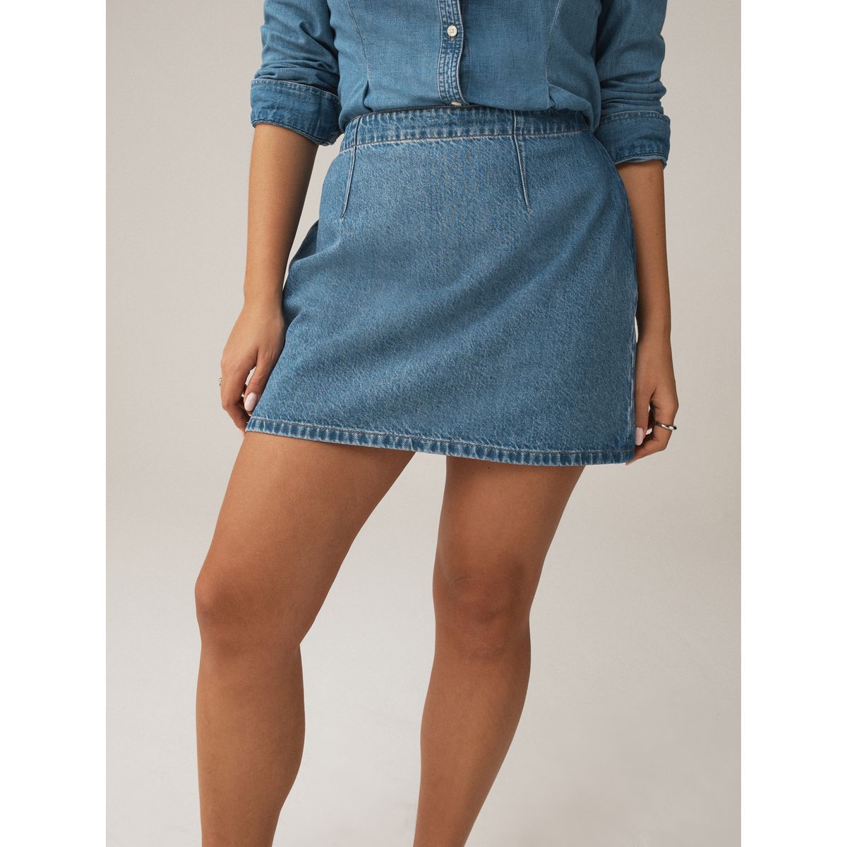 Jupe courte ample en denim, NEXT