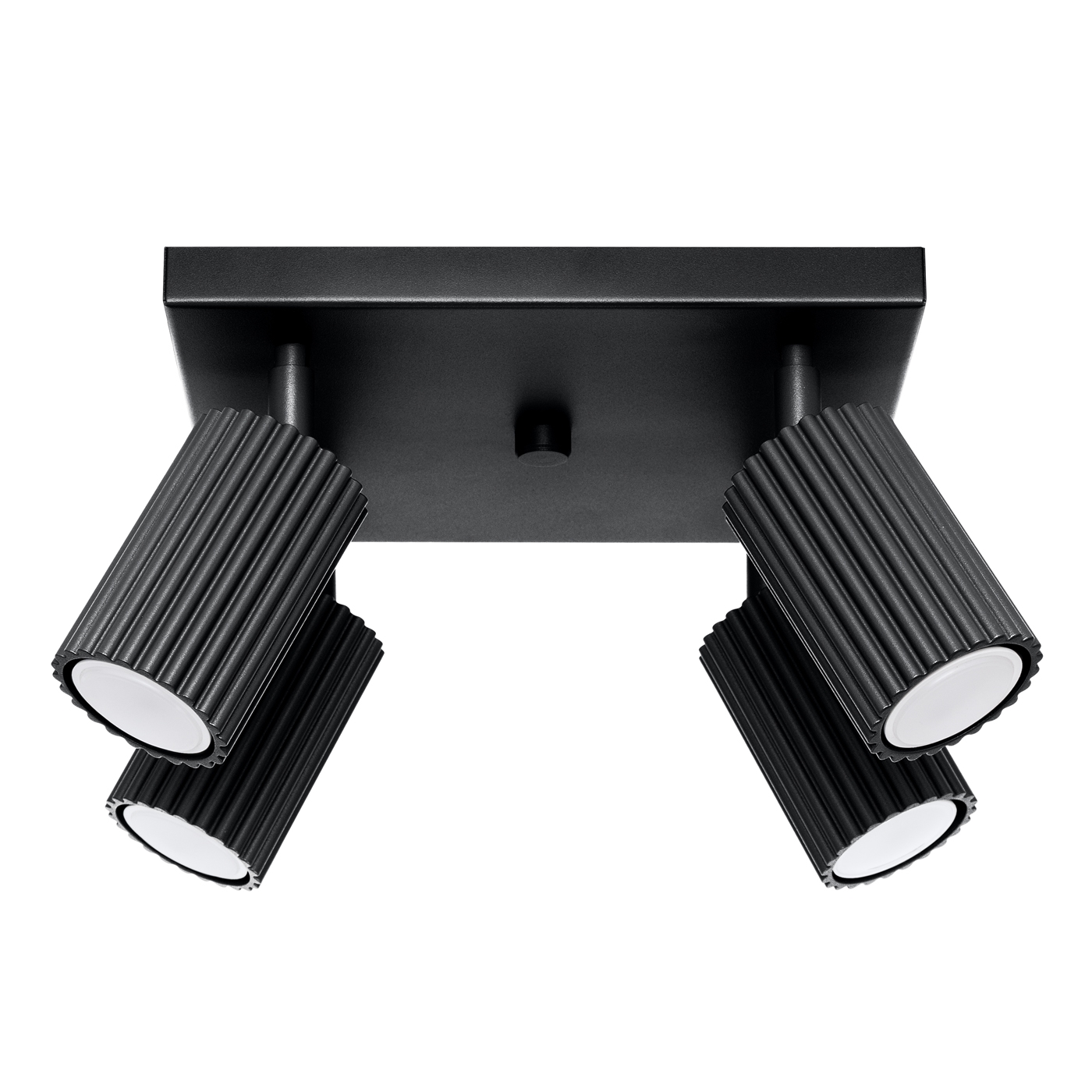Plafonnier Aluminium Noir GU10 4 Karbon, EDEN