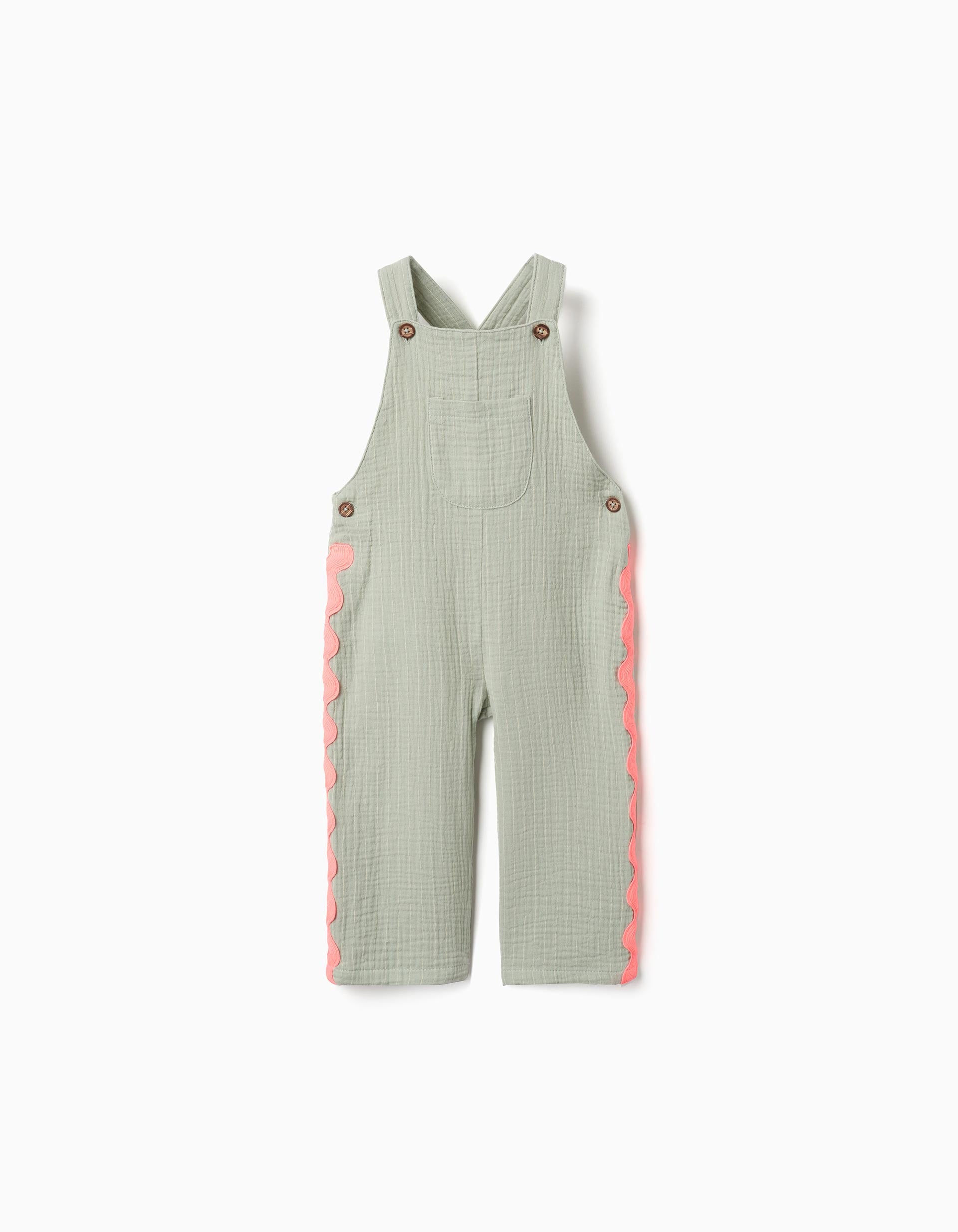 Salopette en coton avec bandes ric rac, ZIPPY