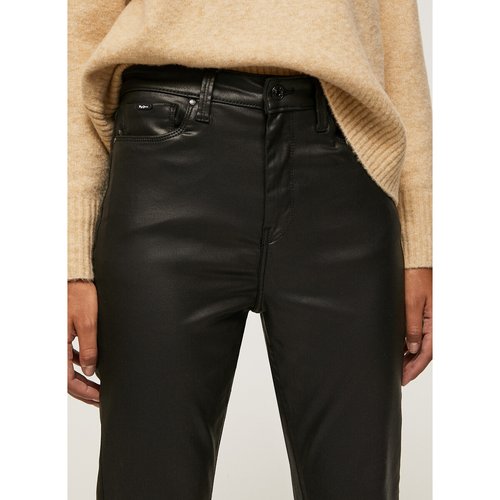 Dion flare coated trousers in faux leather coated black Pepe Jeans | La  Redoute