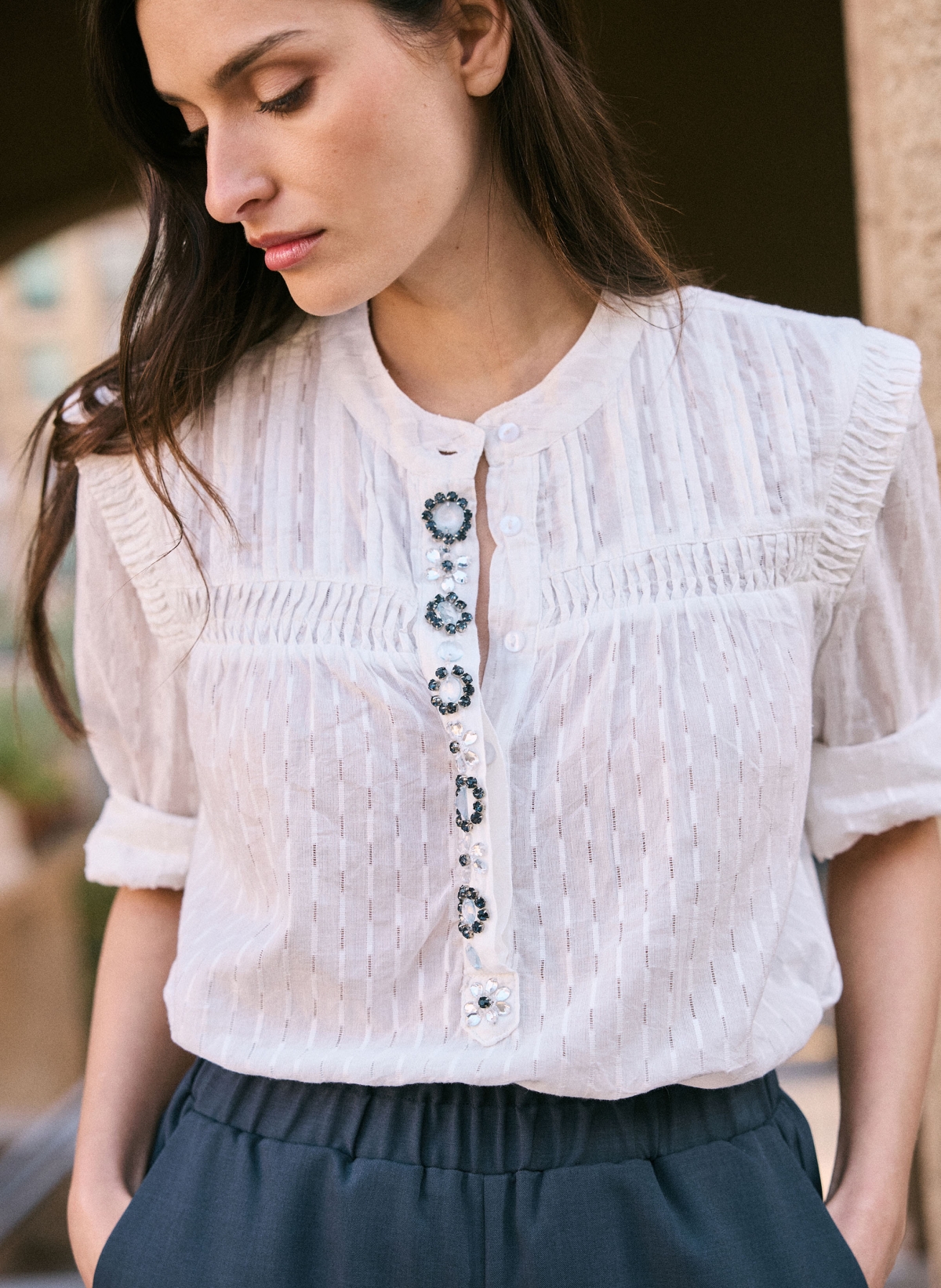 BLOUSE BIJOUX ET EPAULETTES SERENY, AN'GE