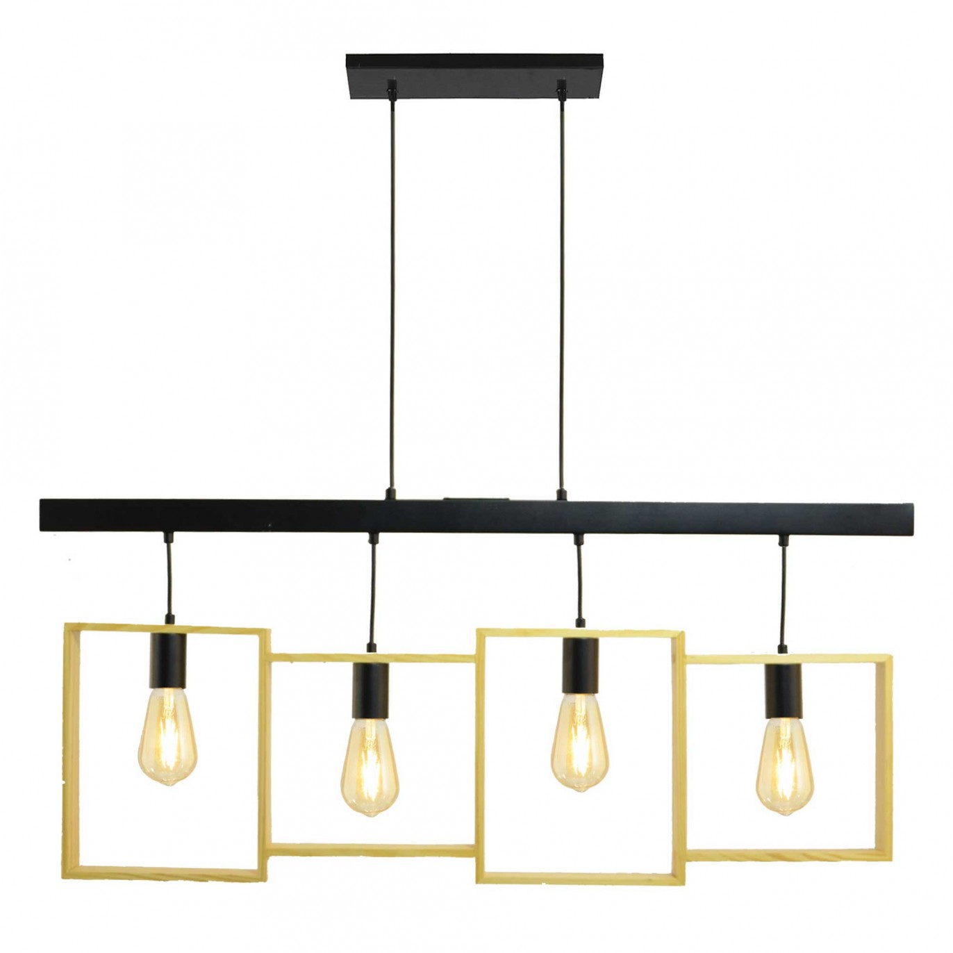 Suspension en bois d'hévéa et métal, WISSIN, C-CREATION