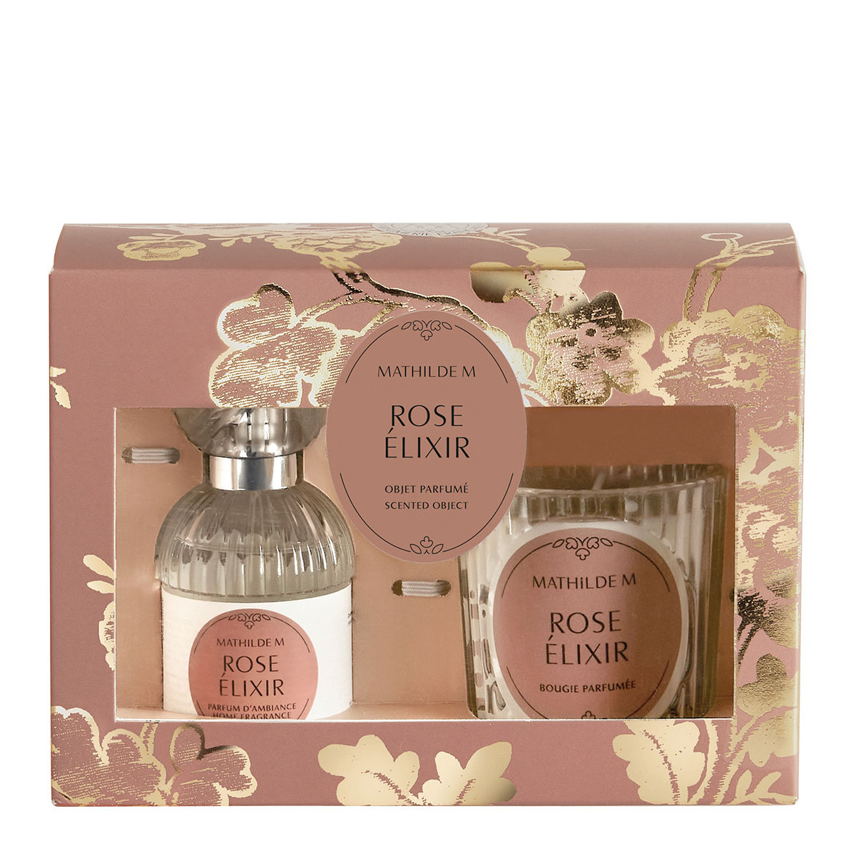 Coffret parfum et bougie Rose Élixir TRÉSOR DE FLEURS, MATHILDE M