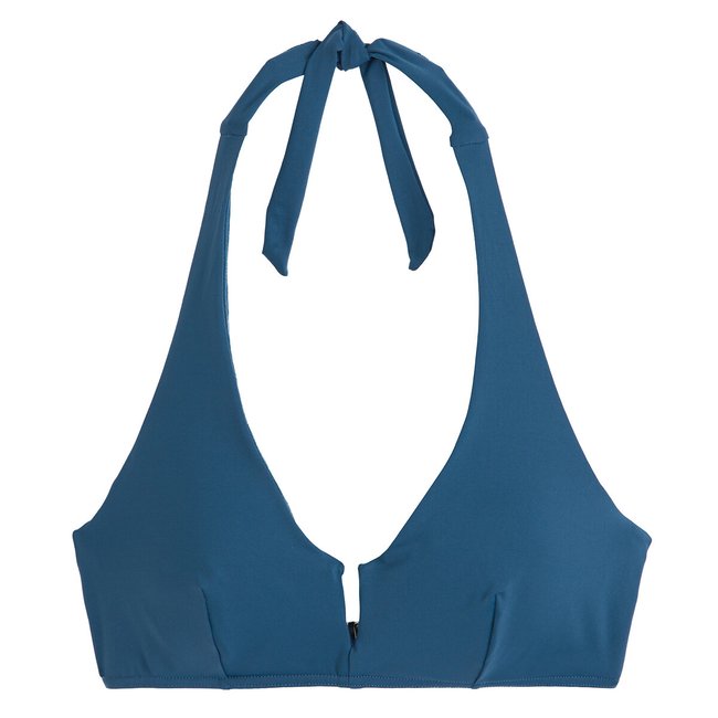 Halterneck bikini top dark blue La Redoute Collections | La Redoute