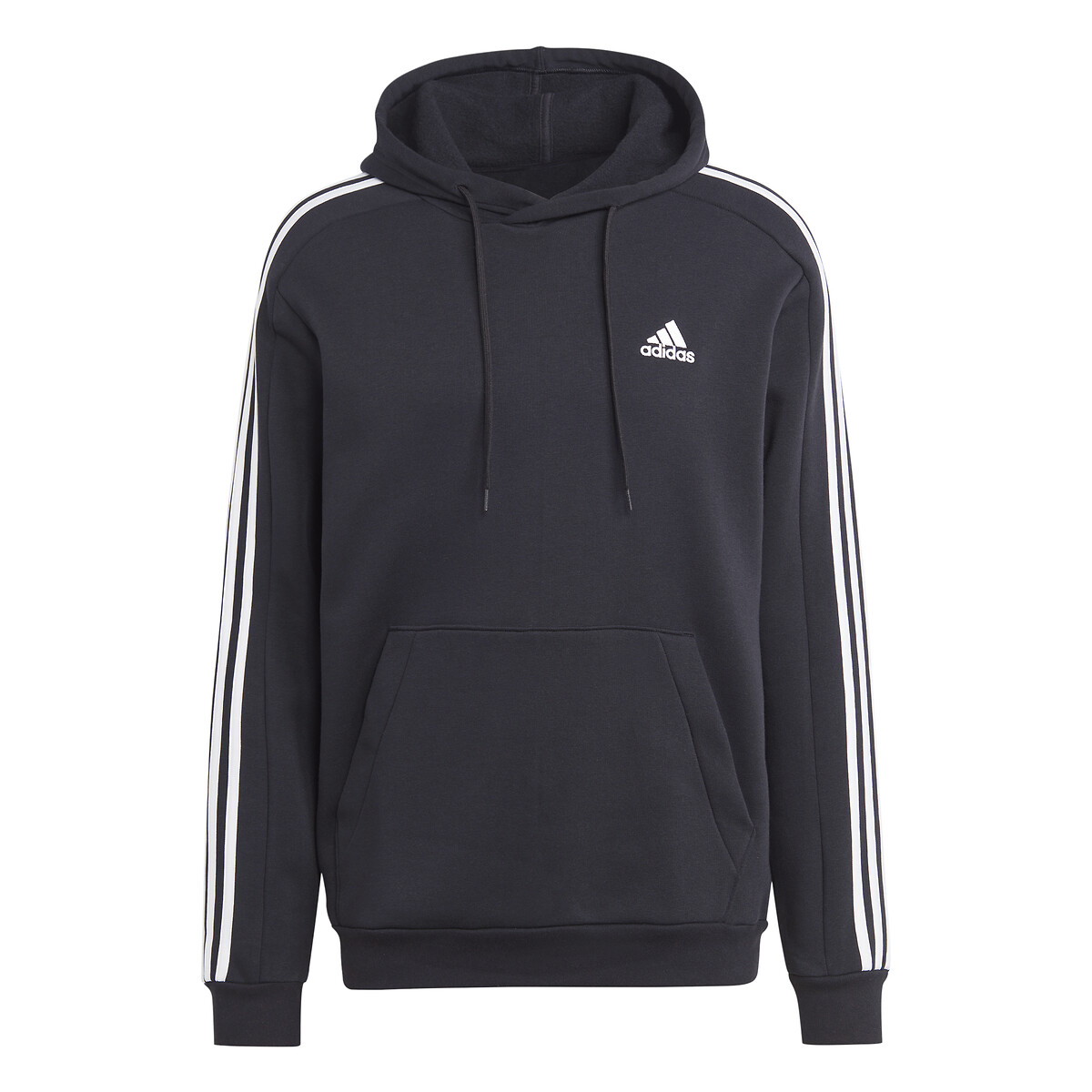 Essentials 3 stripes hoodie in cotton mix black Adidas