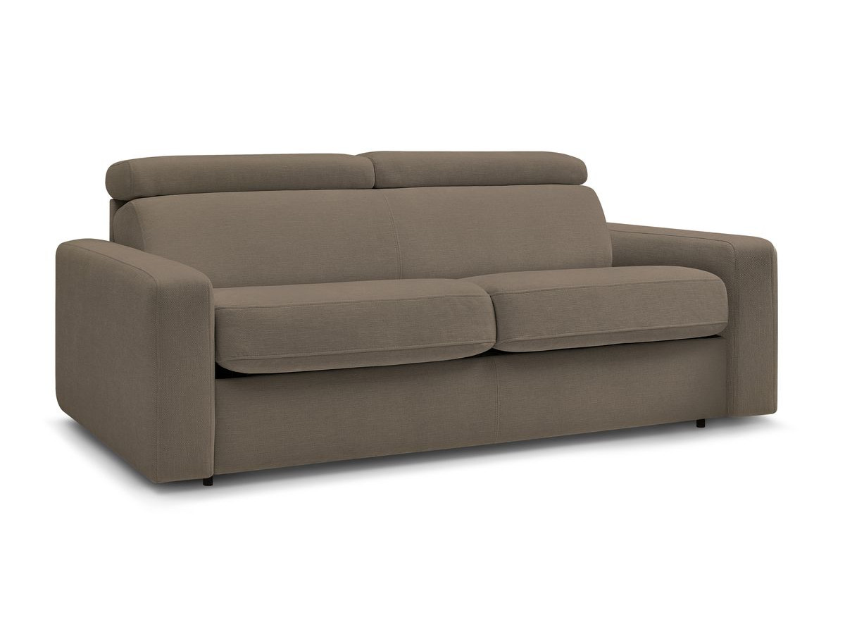 Canapé droit convertible 3 places en tissu couchage 140x190 cm, MONACO, BOBOCHIC