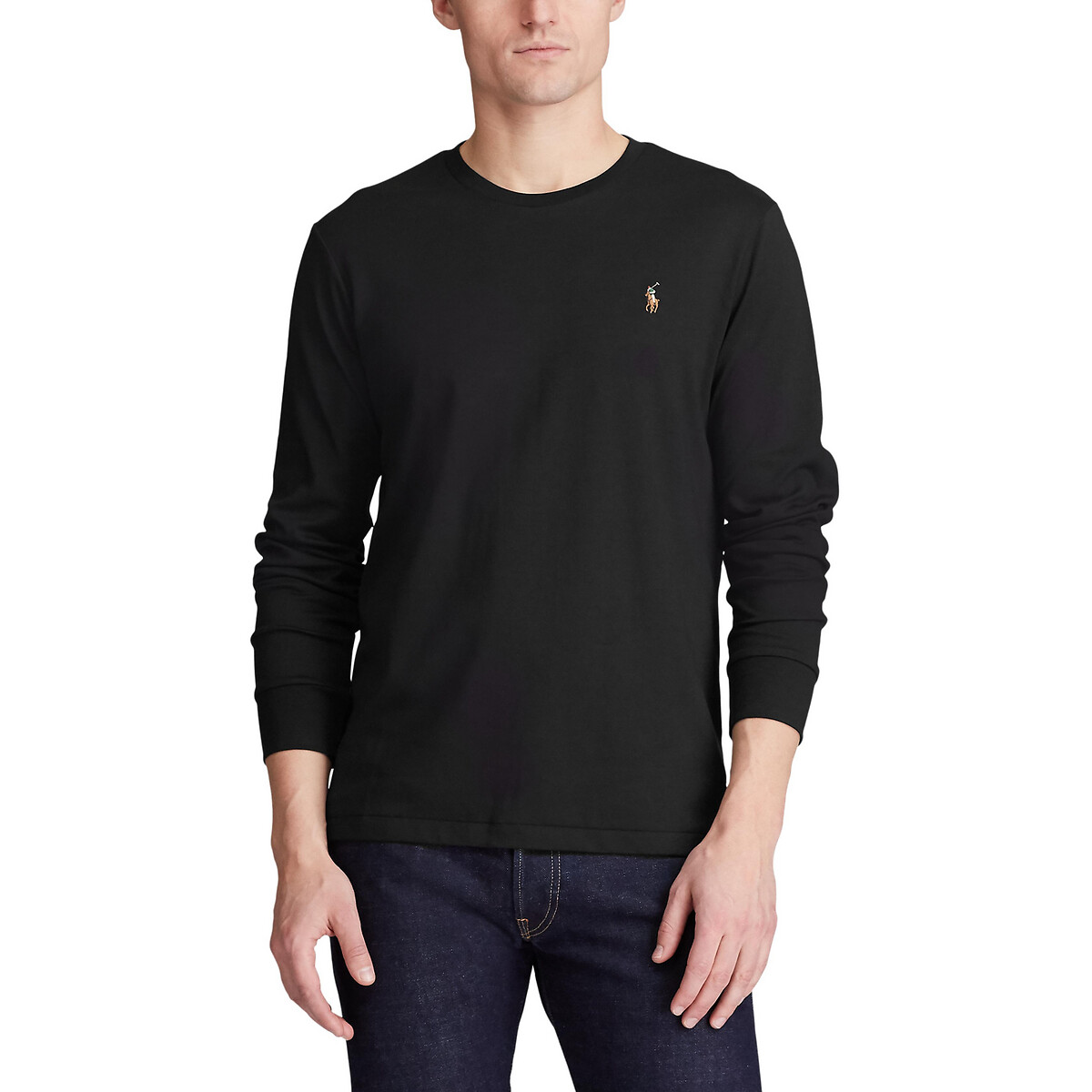 T-shirt maniche lunghe in cotone nero Polo Ralph Lauren | La Redoute