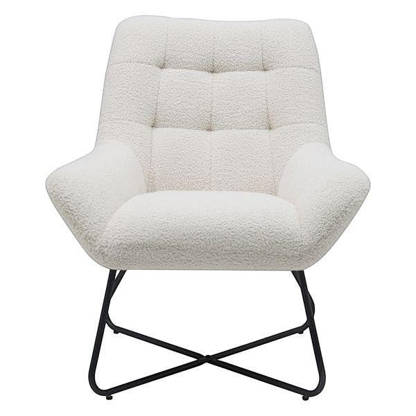 Fauteuil tissu effet laine bouclette, ZAGO