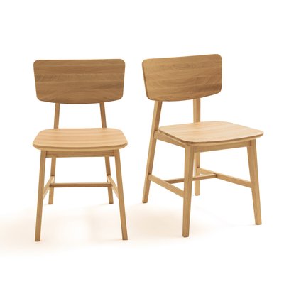 Set of 2 Aya Solid Oak Vintage Style Chairs LA REDOUTE INTERIEURS