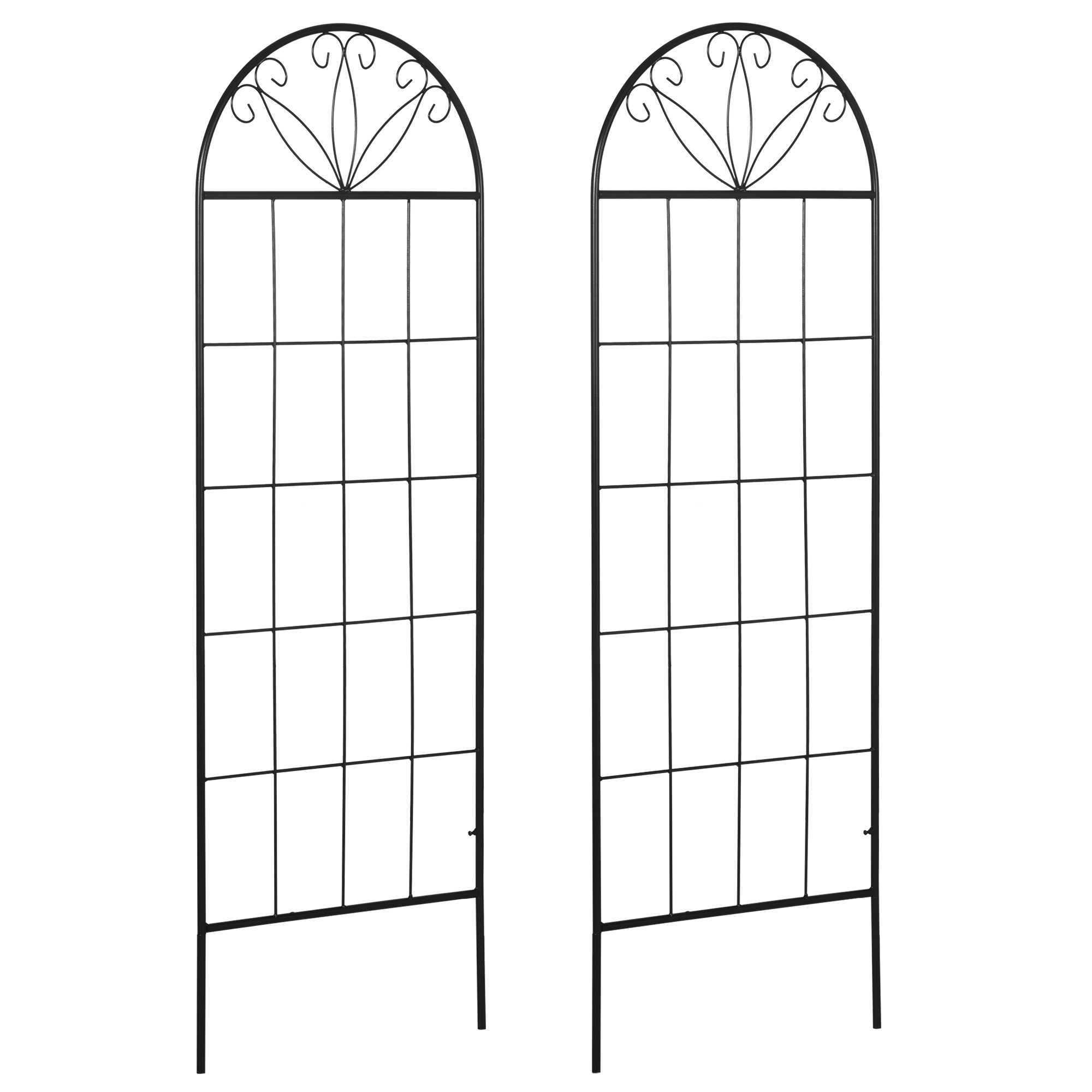 Arbor de jardin Métal Noir, OUTSUNNY