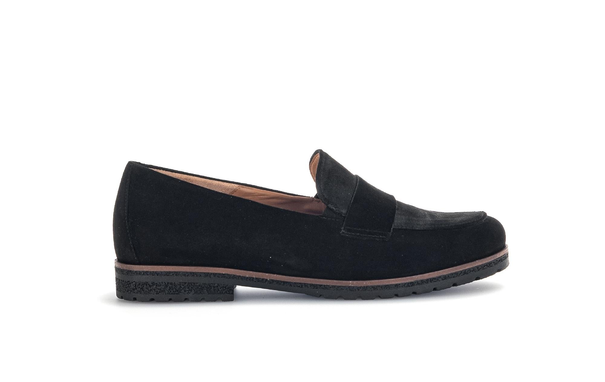 Mocassins en cuir vernis à talon décroché, GABOR