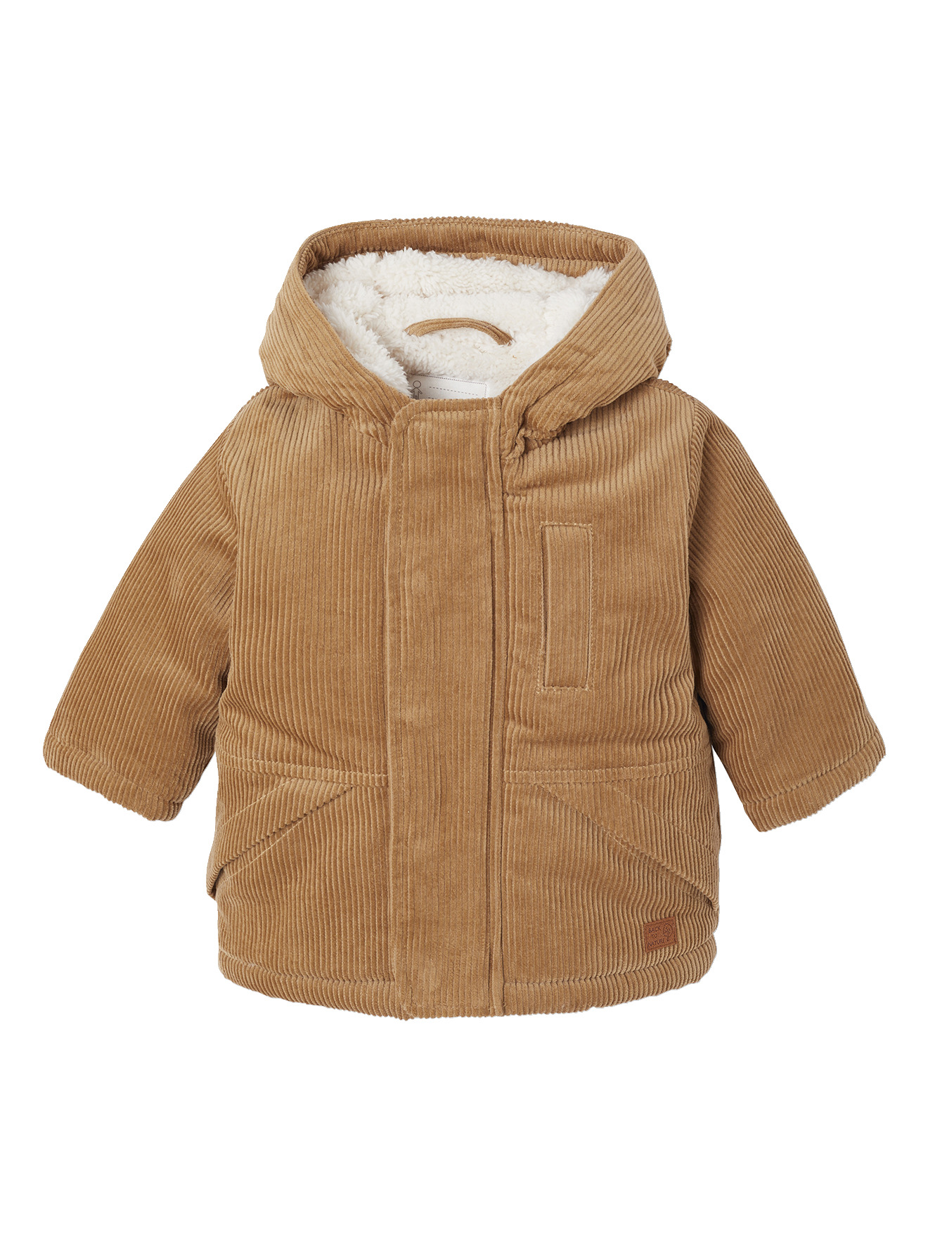Manteau bébé en velours côtelé avec doublure en imitation fourrure, VERTBAUDET