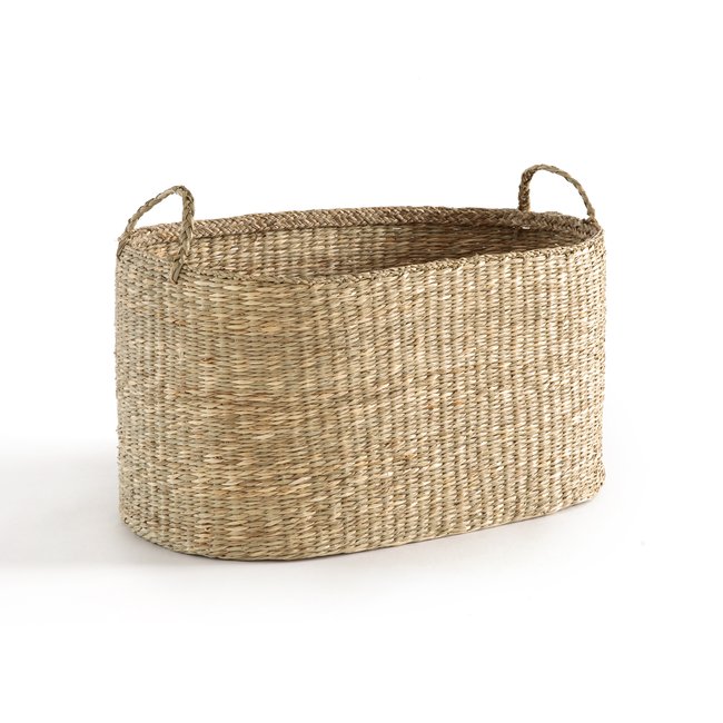 Dancie Woven Straw Basket, natural, LA REDOUTE INTERIEURS