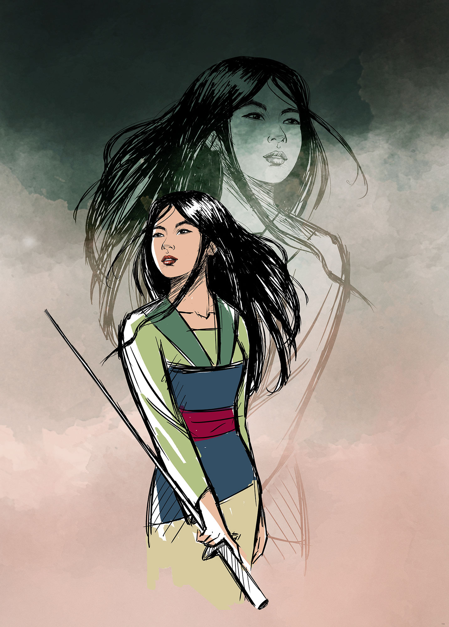 Papier peint Komar - Brave Mulan - 200 x 280 cm, HEXOA