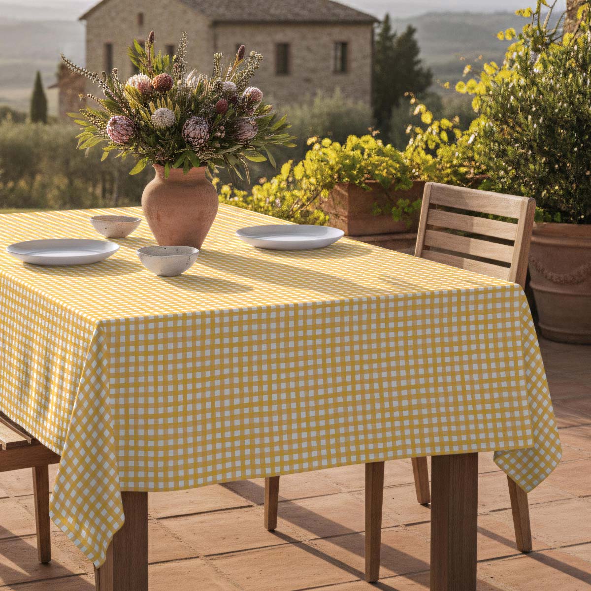 Nappe anti-taches Avignon Jaune - 100% coton -, NAF NAF HOME