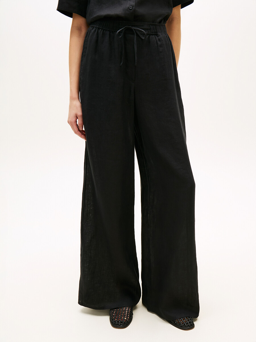 Pantalon large en lin, TOMMY HILFIGER