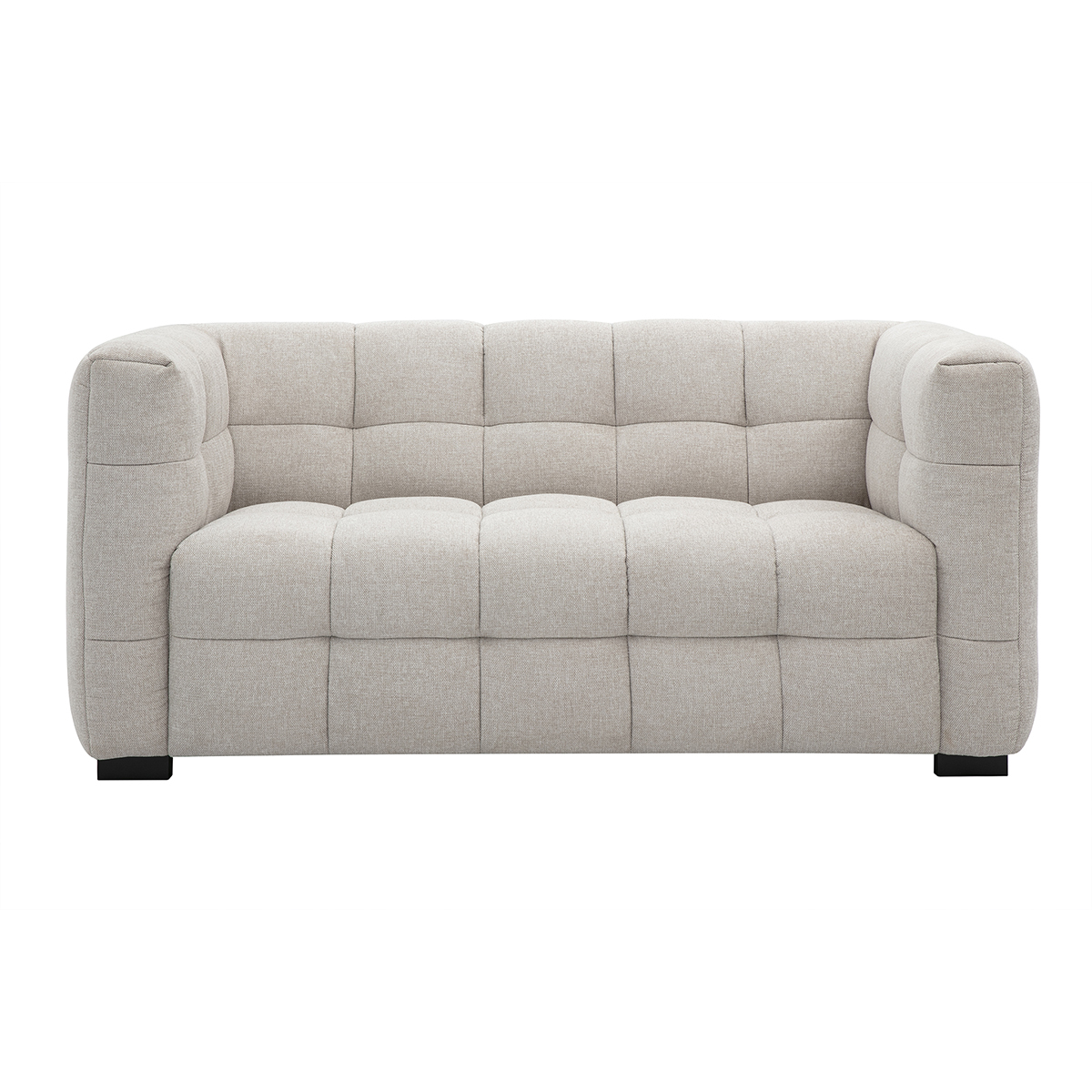 Canapé design 2 places en tissu effet velours texturé beige CORTO, MILIBOO