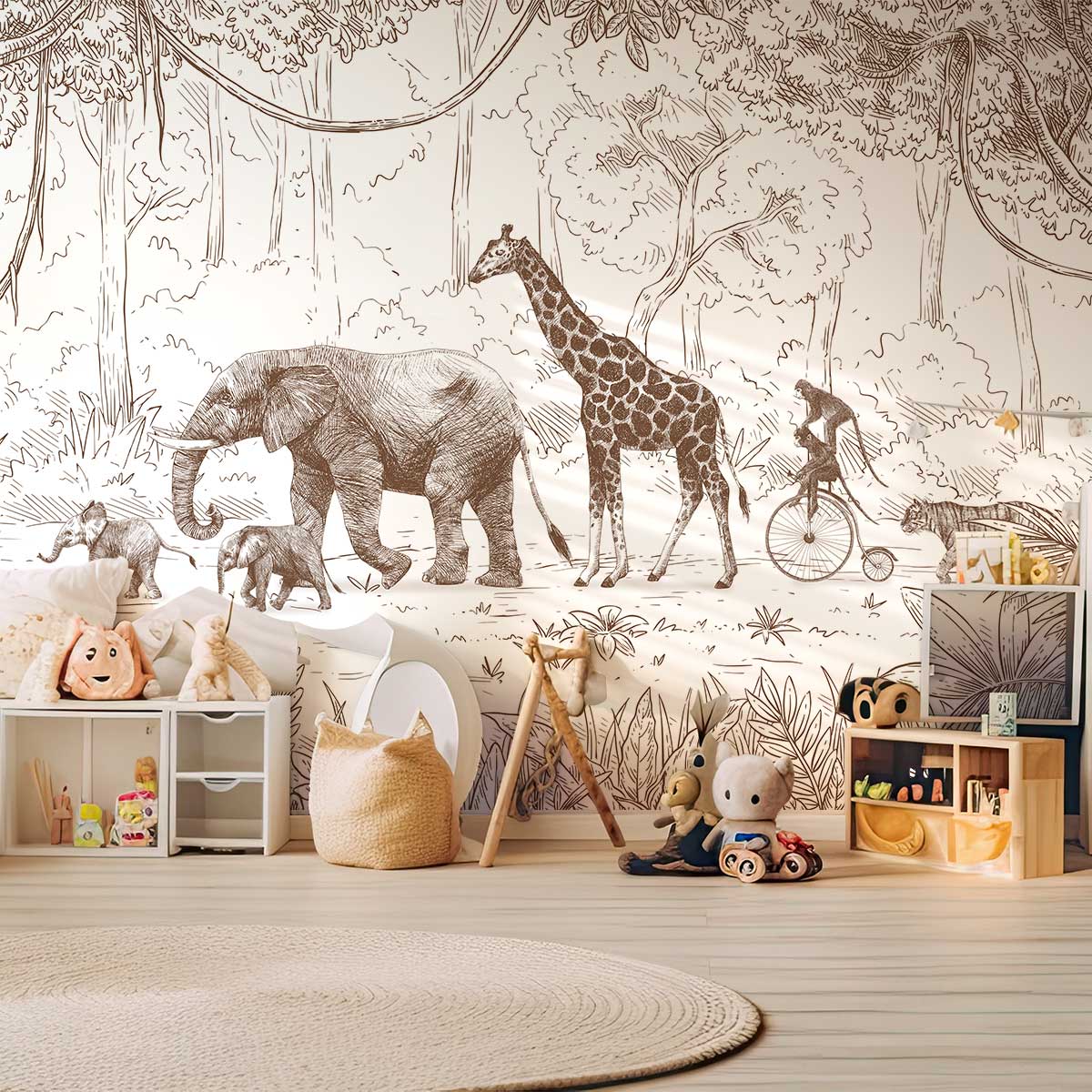 Papier peint parade de la savane, HEXOA