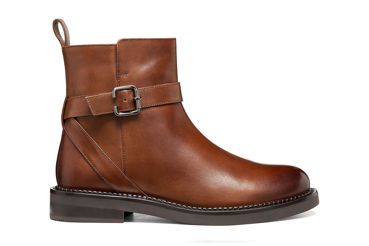 Bottines zippées en cuir, SERILDA, GEOX