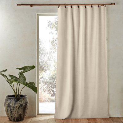 Private Blackout 100% Washed Linen Curtain with Rings AM.PM