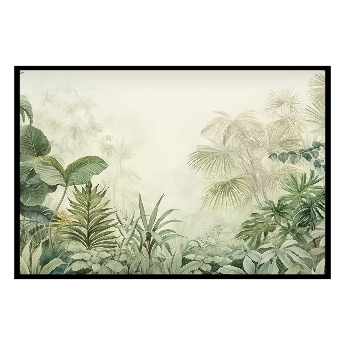 Affiche encadrée feuillage tropical aquarelle, HEXOA