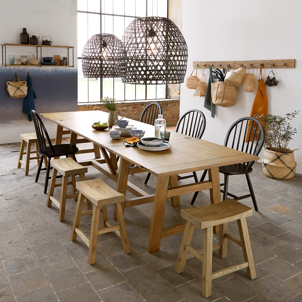 LA REDOUTE INTERIEURS Estantera de pared de abeto Tadako Beige talla única