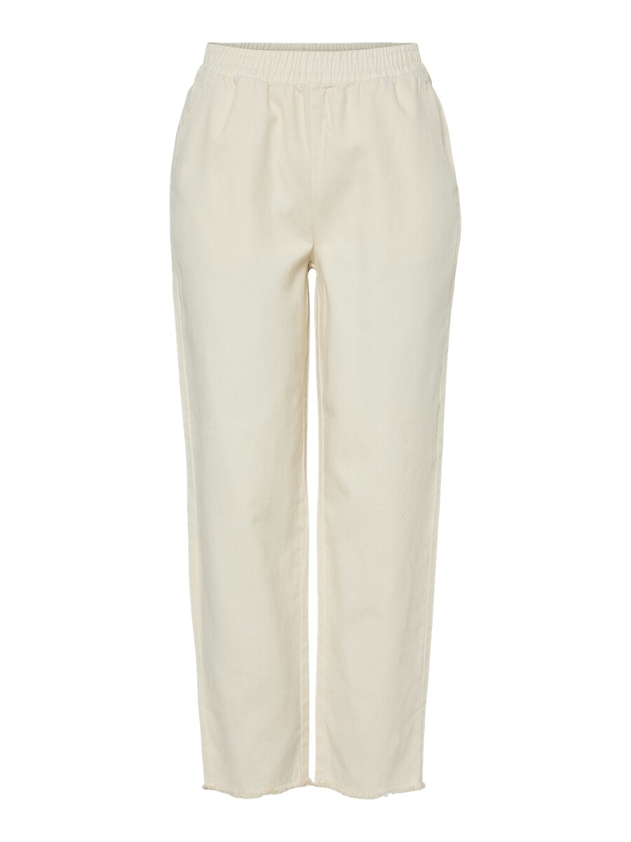 Pantaloni a gamba dritta con frange, vita alta, PIECES