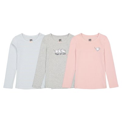 Pack of 3 Vest Tops in Cotton with Long Sleeves LA REDOUTE COLLECTIONS