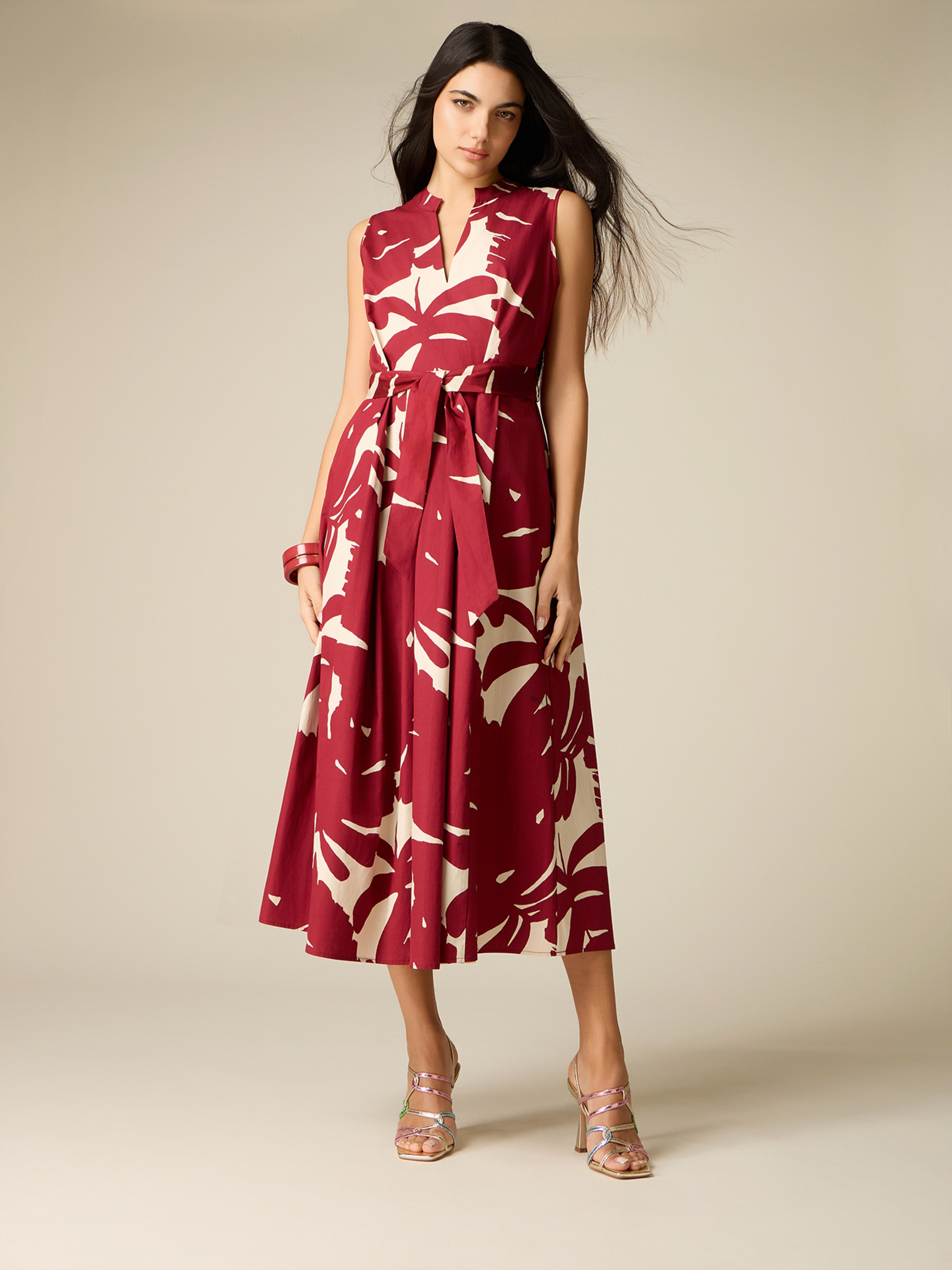 Robe évasée à motifs, OLTRE