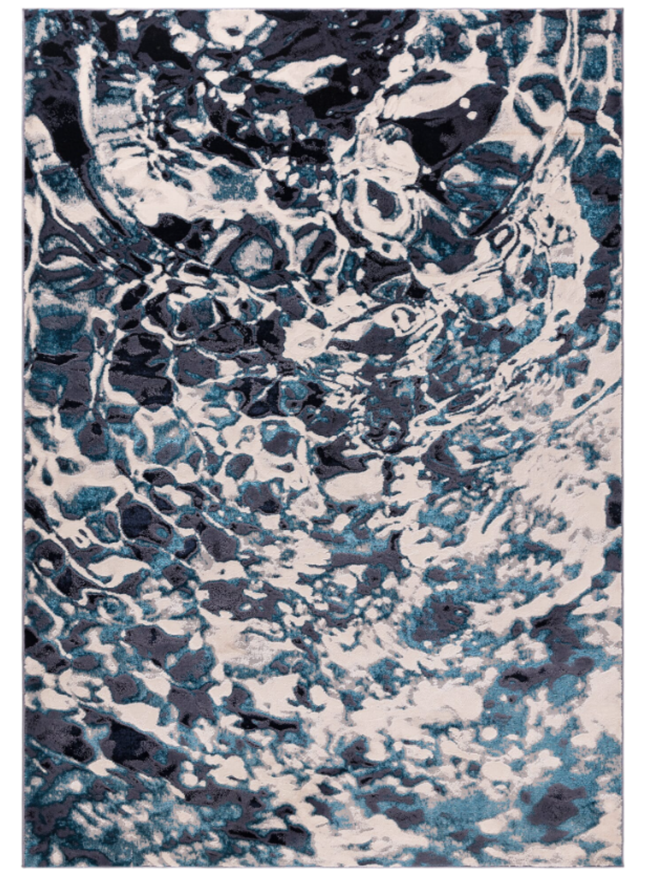 Tapis bleu moderne salon et chambre FOAMY, NOVATREND