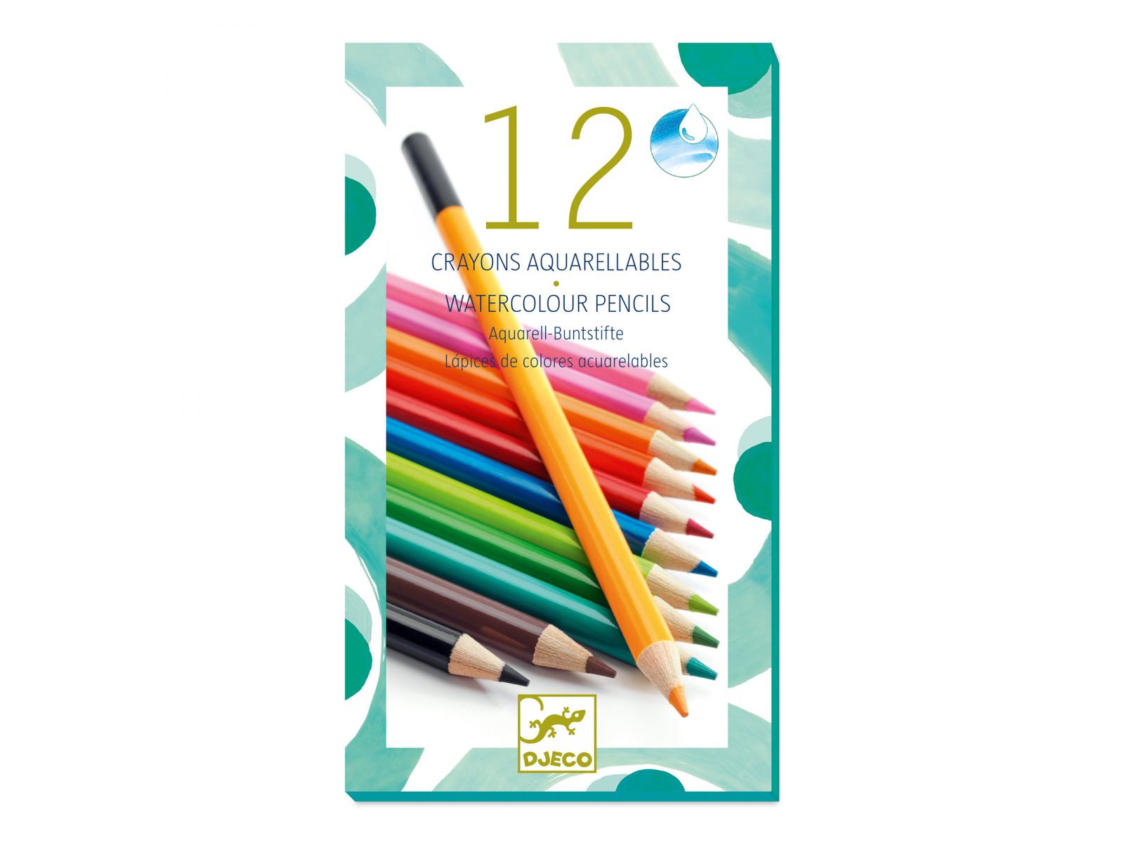 Les couleurs des grands - 12 crayons aquarellables, DJECO