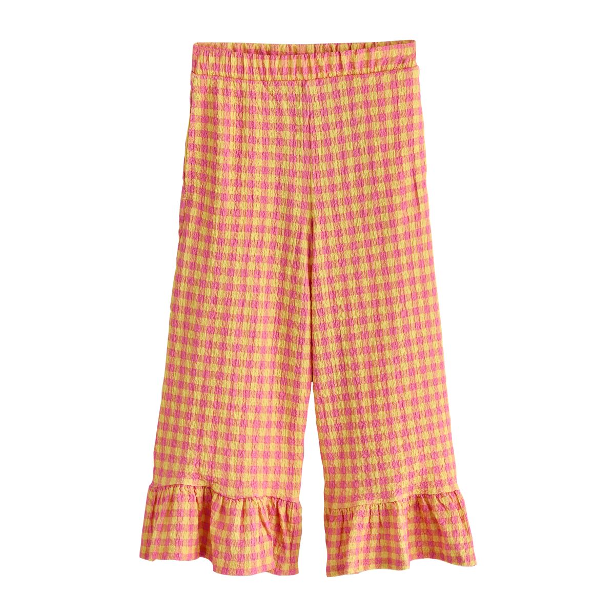 Pantalon texturé avec volants sur l’ourlet, NEXT