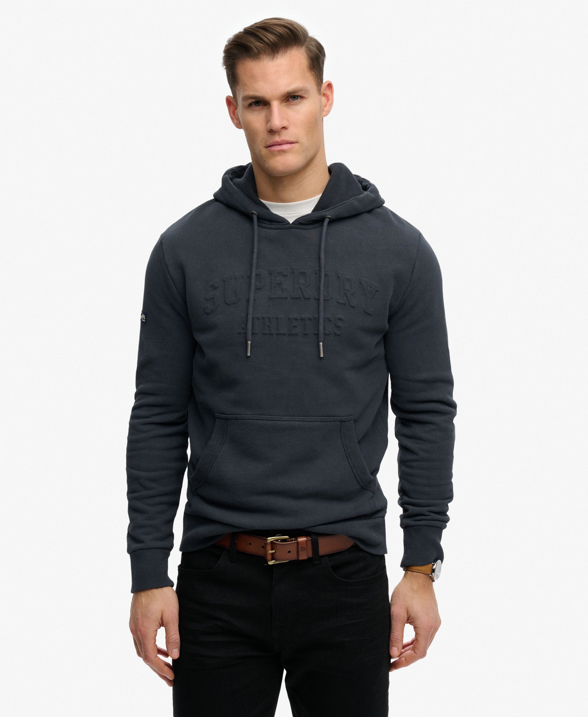 Sweat à capuche Athletic Embossed Décontracté, SUPERDRY