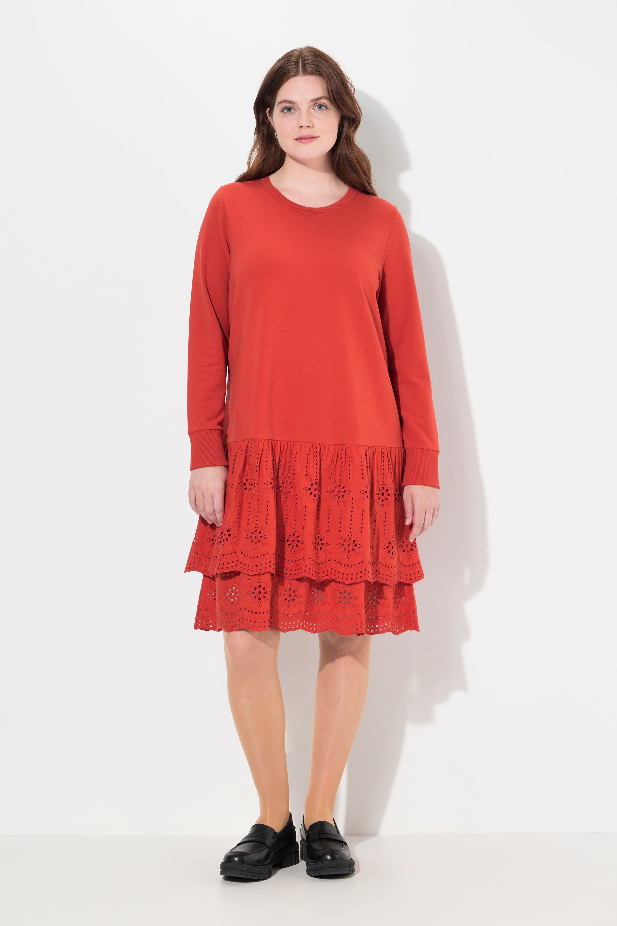 Robe en molleton à col rond et, ULLA POPKEN